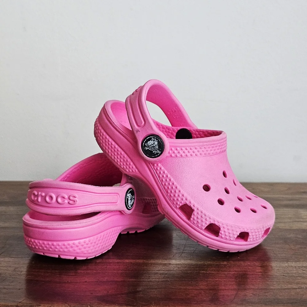 Iconic CROCS Comfort Classic Baby Clog Pink Lightweight Sandals Children C6